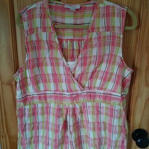 Dress Barn Tops - Sleeveless cotton blouse w/insert Dress Barn Tops - Sleeveless cotton blouse w/insert